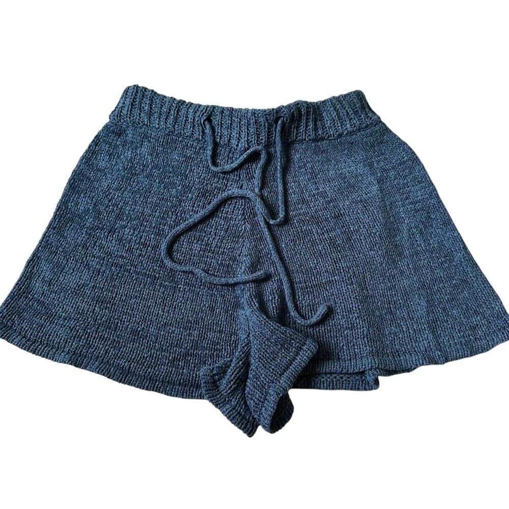 The Native One Blue Knit Drawstring Shorts Women Size Small | 44-23